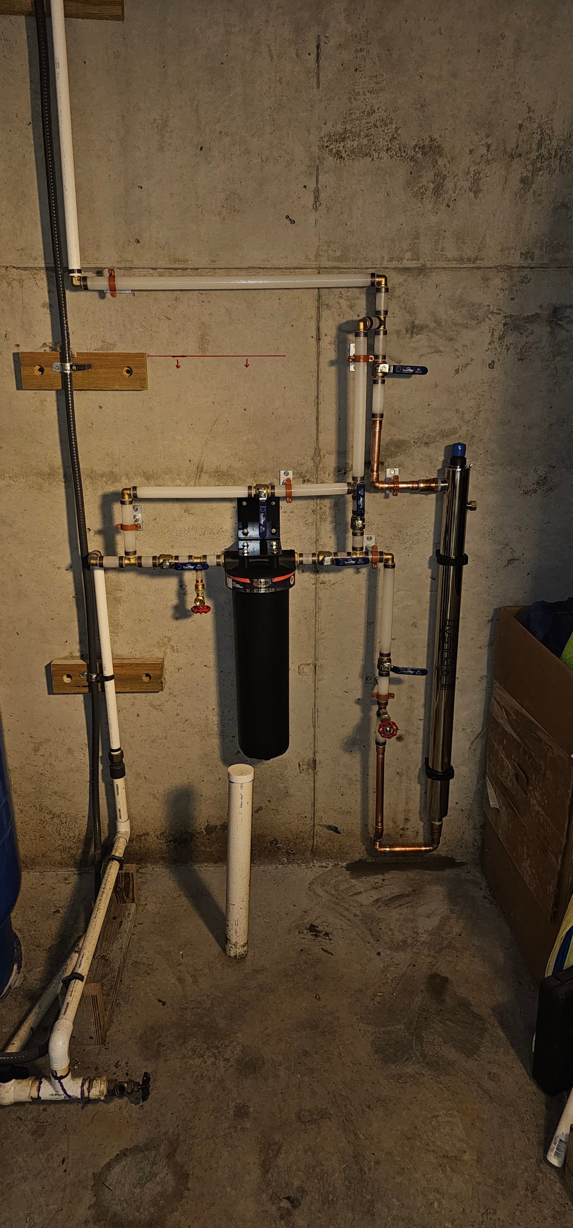 1st picture of recent water filtration system installation.
